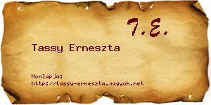 Tassy Erneszta névjegykártya